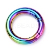 Rainbow Color PVD Vacuum Plating 304 Stainless Steel Spring Gate Rings STAS-E055-23M-1