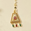 Ethnic Style Tassel Brass with Cubic Zirconia Hair Extension Chain for Women LR5760-3-1