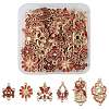 36Pcs 6 Styles Alloy Enamel Connector Charms FIND-FS0004-46B-1