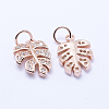 Brass Micro Pave Cubic Zirconia Charms LS-KK-P133-04RG-NR-2