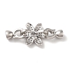 Brass Pave Clear Cubic Zirconia Fold Over Clasps KK-M243-15P-2