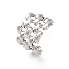 304 Stainless Steel Web Open Cuff Rings RJEW-K258-06P-2