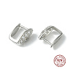 Anti-Tarnish Rhodium Plated 925 Sterling Silver Micro Pave Cubic Zirconia Pendant Bails X-STER-P034-21P-6