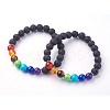 Natural Lava Rock Beads Stretch Bracelets BJEW-F380-04-1