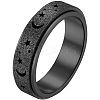 201 Stainless Steel Moon and Star Rotatable Finger Ring MOST-PW0001-005C-02-1