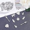 24Pcs 6 Styles 304 Stainless Steel Pendants STAS-UN0022-45-4