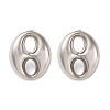 Oval 304 Stainless Steel Stud Earrings LS-EJEW-A125-79B-P-4