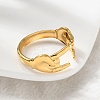 304 Stainless Steel Rock & Roll Hand Gesture Cuff Rings for Women Men LS-RJEW-B118-02G-3