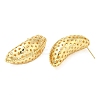 Rack Plating Brass Bean with Star Stud Earrings EJEW-Q773-02G-2