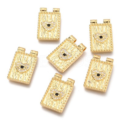 Brass Micro Pave Clear & Black Cubic Zirconia Pendants X-ZIRC-O036-54G-1