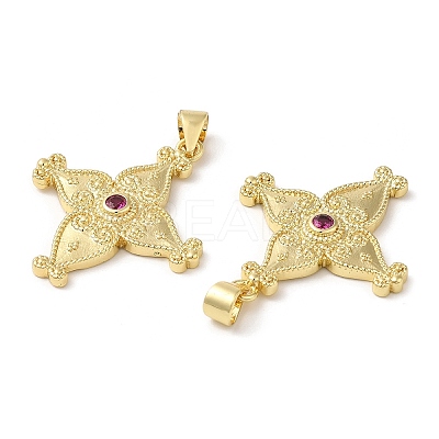 Brass Micro Pave Cubic Zirconia Pendants KK-M246-43G-1