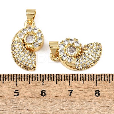 Brass Micro Pave Clear Cubic Zirconia Pendants KK-C109-02G-1