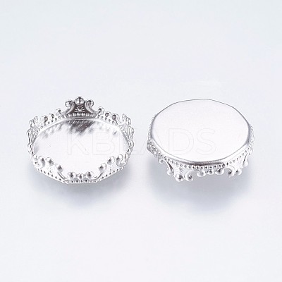 Tarnish Resistant 304 Stainless Steel Lace Edge Bezel Cups STAS-I097-061-15MM-1