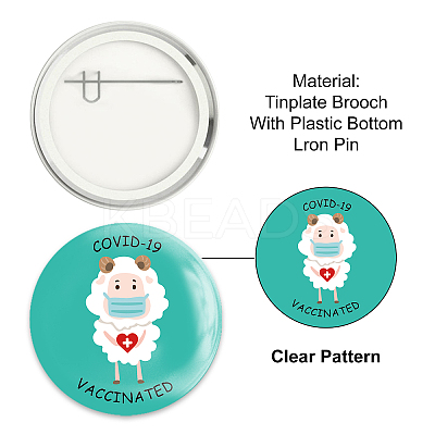 Tinplate Brooch JEWB-WH0012-036-1