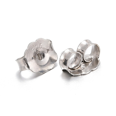 Anti-Tarnish Rhodium Plated 925 Sterling Silver Ear Nuts STER-E041-11B-1