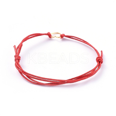Adjustable Waxed Cotton Cord Bracelets BJEW-JB05064-03-1