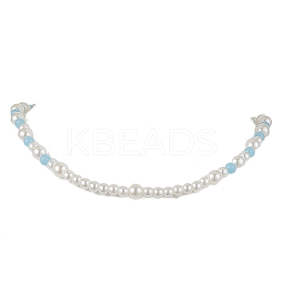 Acrylic Pearl & Luminous Beaded Necklaces for Women NJEW-JN04909-1