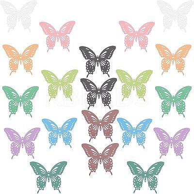 20Pcs 10 Colors Spray Painted 430 Stainless Steel Filigree Joiners Links STAS-UN0030-96-1