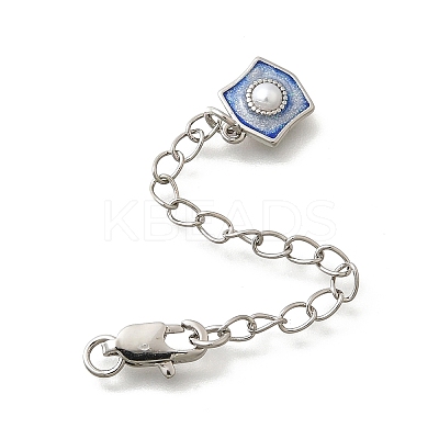 Brass ABS Imitation Pearl Ends with Chain KK-K398-10P-1