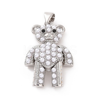 Brass Micro Pave Cubic Zirconia Pendants KK-G460-08P-1