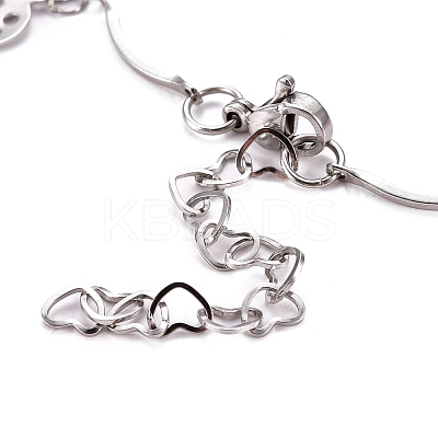Tarnish Resistant 304 Stainless Steel Scalloped Bar Link Chain Bracelets BJEW-JB05469-1