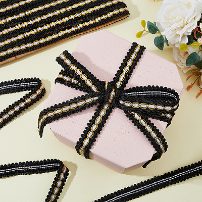 Centipede Braided Polyester Lace Trim OCOR-WH0092-02B-1
