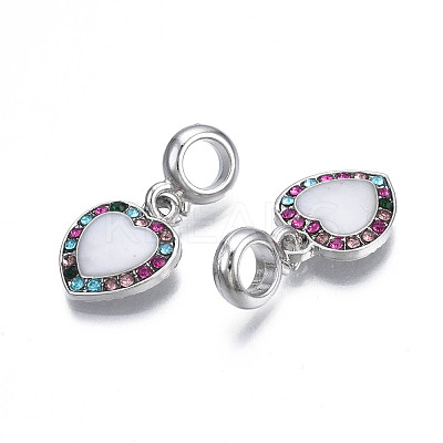 Rack Plating Alloy Enamel European Dangle Charms MPDL-N039-049-1