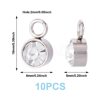 10Pcs Glass Rhinestone Charms STAS-TA0003-26F-1