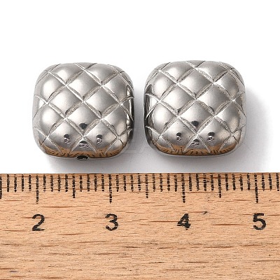 Non-Tarnish 304 Stainless Steel Waffle Beads STAS-I305-202P-1