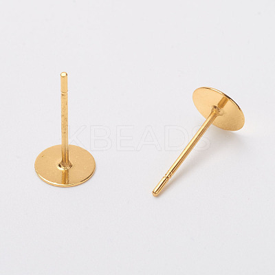 Brass Stud Earring Findings KK-A251-G-NF-1