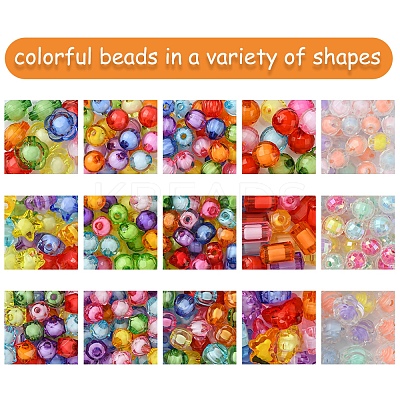 15 Styles Transparent Acrylic Beads TACR-FS0001-49-1