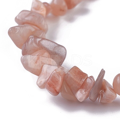 Natural Sunstone Beads Stretch Bracelets X-BJEW-JB04152-01-1