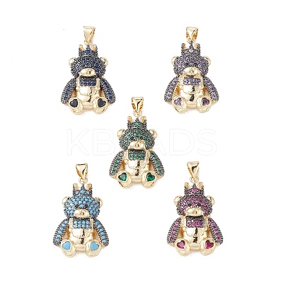 Brass Micro Pave Cubic Zirconia Pendants KK-M240-04-1