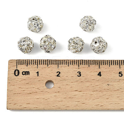 Brass Rhinestone Beads RB-A019-8mm-01S-1