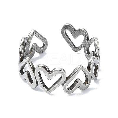 304 Stainless Steel Cuff Rings RJEW-M019-43P-1