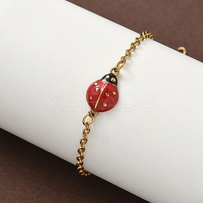 304 Stainless Steel Enamel Link Bracelets BJEW-K226-17A-G-1