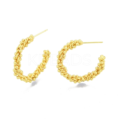 Brass Twist Rope Stud Earrings EJEW-G322-08MG-1