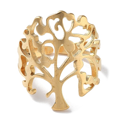 201 Stainless Steel Open Cuff Rings for Women LS-RJEW-M020-08G-1-1