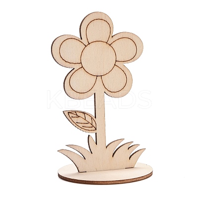 DIY Unfinished Wood Flowers Cutout WOOD-P017-04-1