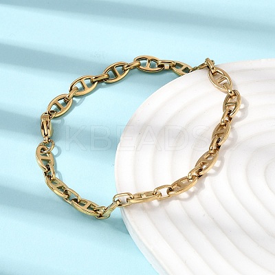 304 Stainless Steel Mariner Link Chains Bracelet & Necklace Jewelry Sets SJEW-L199-16G-1