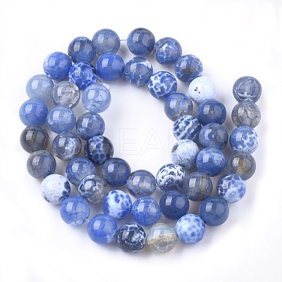 Natural Fire Crackle Agate Beads Strands G-S346-8mm-18-1