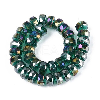 Electroplate Transparent Glass Beads Strands X-EGLA-N022-04A-D10-1