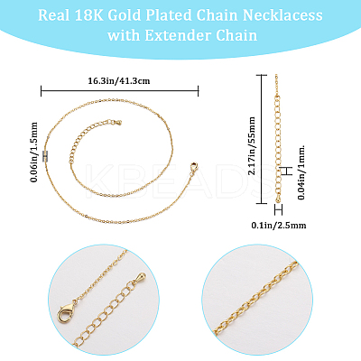 6Pcs Brass Cable Chain Necklaces Set for Men Women KK-BBC0009-65-1