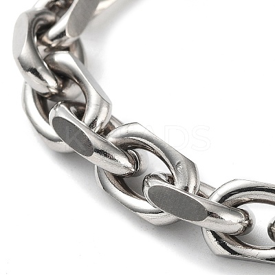 Non-Tarnish 304 Stainless Steel Cable Chains Bracelets for Men & Women BJEW-D031-03P-1