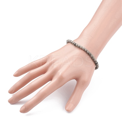 4.5mm Round Natural Maifanite/Maifan Stone Beads Stretch Bracelet BJEW-JB07088-04-1