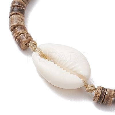 Shell and Coconut Bead Bracelets for Women BJEW-JB11515-1