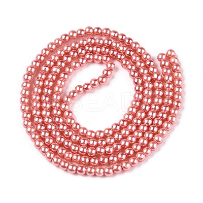 Baking Paint Pearlized Glass Pearl Round Bead Strands HY-Q003-4mm-77-A-1