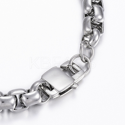 Tarnish Resistant 304 Stainless Steel Box Chain Bracelets LS-BJEW-H508-07P-1