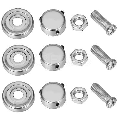 2 Sets 201 Stainless Steel Motor Vehicle License Plate Screws and Caps FIND-GF0004-68-1