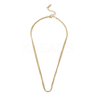 201 Stainless Steel Boston Link Chains Multi Layered Necklaces for Women NJEW-D055-09G-1